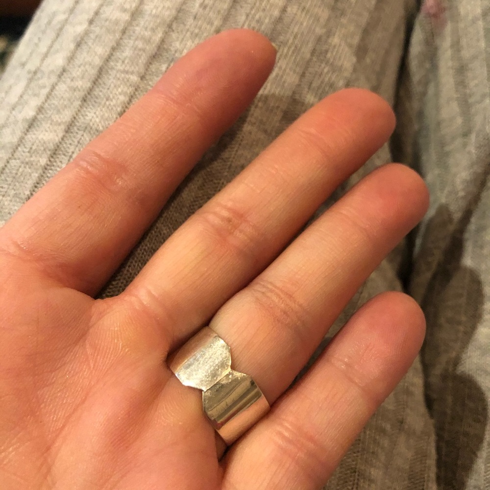 Unique adjustable turquoise and silver ring - Picture 3 of 6